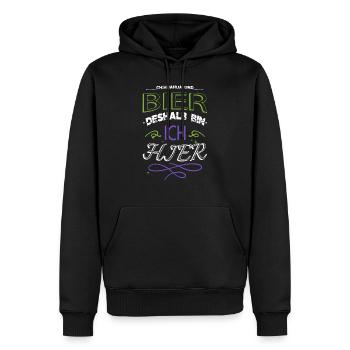 statement chihuahua alkoholexzesse malz beer - Männer Premium Bio Hoodie - Schwarz - Vorne - Nico (187cm)