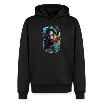Afro Frau - Schönheit - Männer Premium Bio Hoodie - Schwarz - Vorne - Nico (187cm)