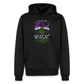 Dire drôle Corona Virus Power Girl Humour - Sweat à capuche Premium bio Homme - noir - Devant - Nico (187cm)
