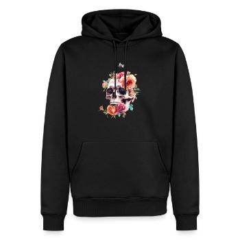 Floral Eternity - Männer Premium Bio Hoodie - Schwarz - Vorne - Nico (187cm)