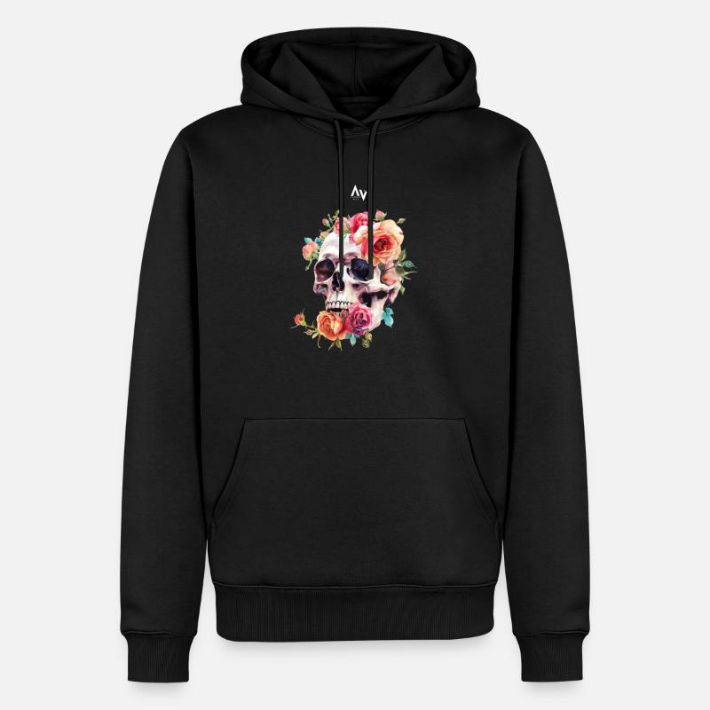 Éternité florale - Sweat à capuche Premium bio Homme - noir
