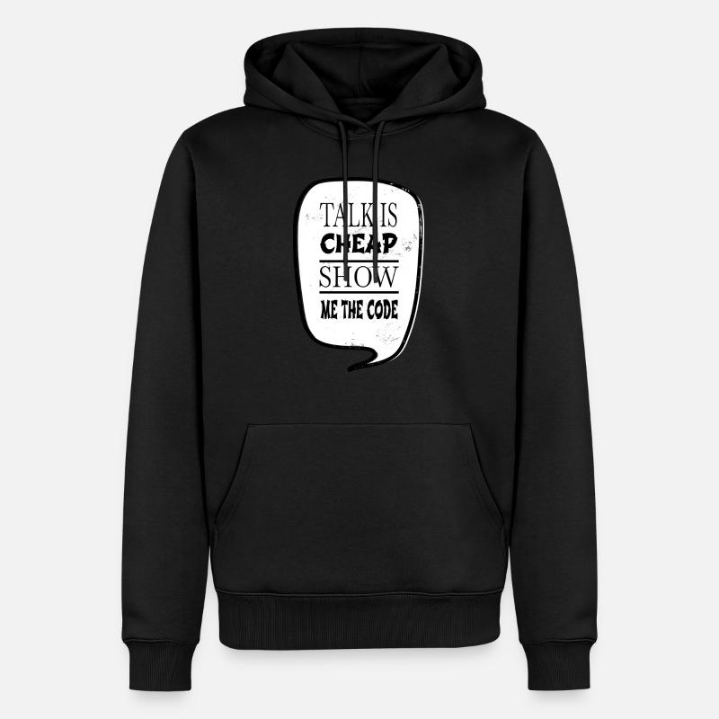 present coding software development - Men’s Premium Organic Hoodie - black