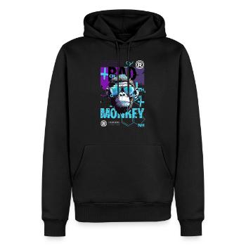 T-shirt singe spirituel - Sweat à capuche Premium bio Homme - noir - Devant - Nico (187cm)