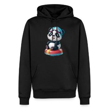 L’aventure de natation de Panda ! - Sweat à capuche Premium bio Homme - noir - Devant - Nico (187cm)
