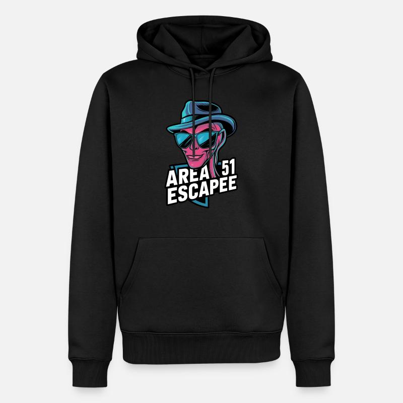 Évadé de la zone 51 - Sweat à capuche Premium bio Homme - noir