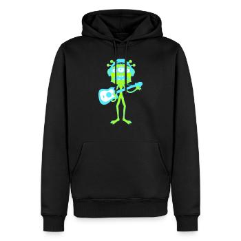 Cool Party Monster Alien joue de la musique de guitare - Sweat à capuche Premium bio Homme - noir - Devant - Nico (187cm)