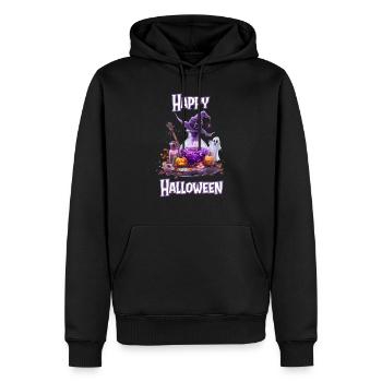 Halloween – Happy Halloween Witch’s Kitchen with Ghost - Sweat à capuche Premium bio Homme - noir - Devant - Nico (187cm)