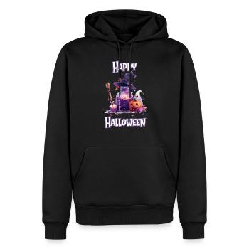 Halloween – Happy Halloween Witch’s Kitchen with Ghost - Sweat à capuche Premium bio Homme - noir - Devant - Nico (187cm)