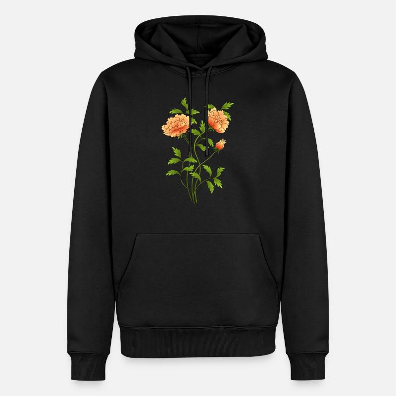 Fleur - Sweat à capuche Premium bio Homme - noir