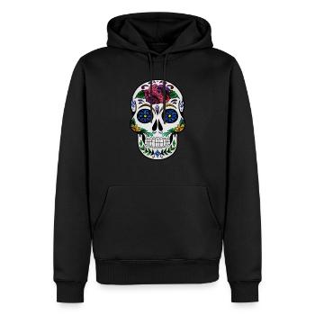Kosmischer Schädel - Männer Premium Bio Hoodie - Schwarz - Vorne - Nico (187cm)