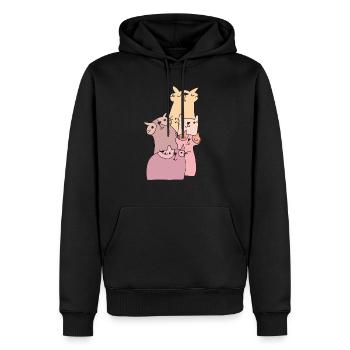katzen treffen rosa - Männer Premium Bio Hoodie - Schwarz - Vorne - Nico (187cm)