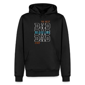 Der Bert DAD-Segen für immer - Männer Premium Bio Hoodie - Schwarz - Vorne - Nico (187cm)