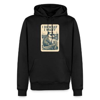 Opossum Ich mache, was ich will Lustiges Meme - Männer Premium Bio Hoodie - Schwarz - Vorne - Nico (187cm)