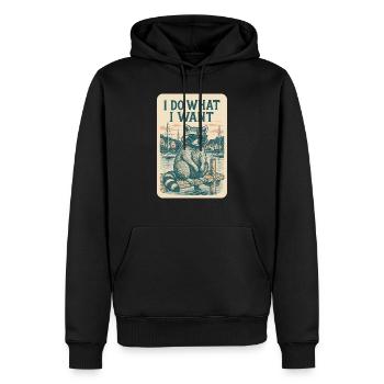 raton laveur Je fais ce que je veux Drôle Meme - Sweat à capuche Premium bio Homme - noir - Devant - Nico (187cm)