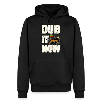 DUBEZ-LE MAINTENANT LION - Sweat à capuche Premium bio Homme - noir - Devant - Nico (187cm)