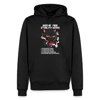 Lustige Katze Stimmung Kaffee Büro Geschenk Fun - Männer Premium Bio Hoodie - Schwarz - Vorne - Nico (187cm)