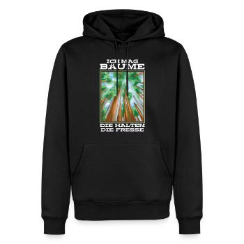 Ich mag Bäume! Lustiger Spruch Wald Natur Funshirt - Männer Premium Bio Hoodie - Schwarz - Vorne - Nico (187cm)