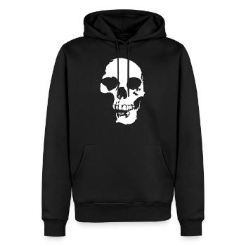 skull - Männer Premium Bio Hoodie - Schwarz - Vorne - Nico (187cm)
