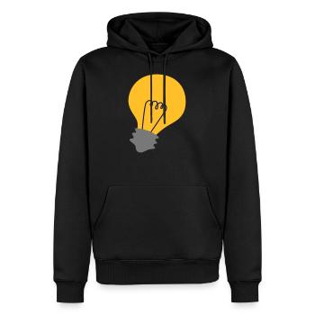 Glühbirne - Männer Premium Bio Hoodie - Schwarz - Vorne - Nico (187cm)