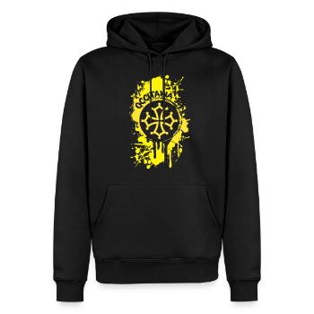 Croix Occitane 02.png - Sweat à capuche Premium bio Homme - noir - Devant - Nico (187cm)