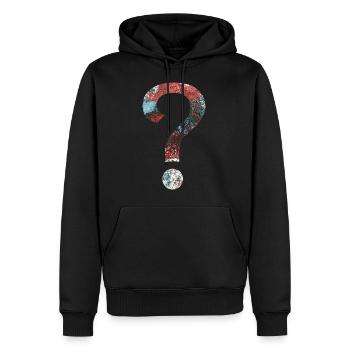 Résumé Question Mark - Sweat à capuche Premium bio Homme - noir - Devant - Nico (187cm)