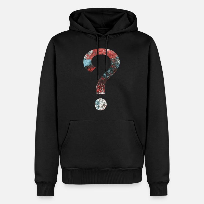 Abstract Question Mark - Männer Premium Bio Hoodie - Schwarz