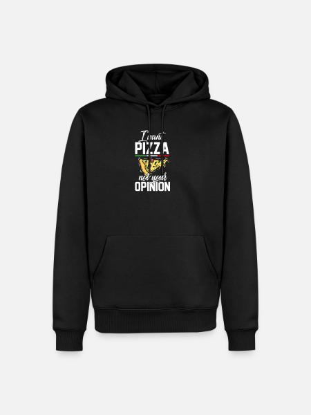 Voglio un regalo delizioso italiano per la pizza - Felpa con cappuccio ecologica premium da uomo - nero