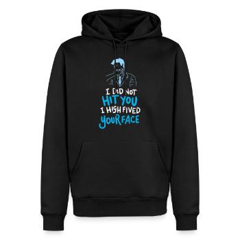 Je ne t’ai pas frappé i High Fived Your Face Gift - Sweat à capuche Premium bio Homme - noir - Devant - Nico (187cm)