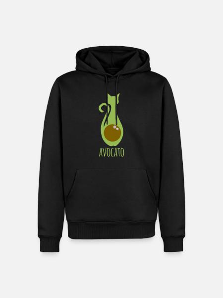 Avocato - Cat - Avocado - Avocat - Men’s Premium Organic Hoodie - black