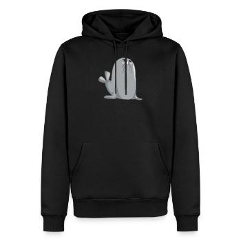 Doux phoque - Sweat à capuche Premium bio Homme - noir - Devant - Nico (187cm)