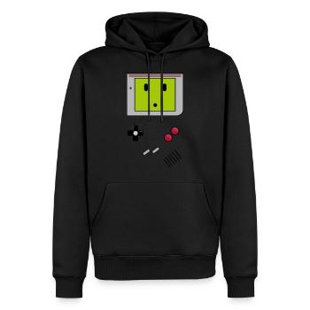 GB - Sweat à capuche Premium bio Homme - noir - Devant - Nico (187cm)