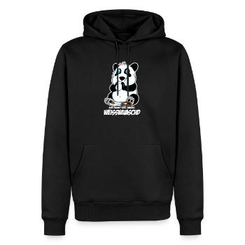 Save Pandas! Dont zawergl Weisswuaschd! - Männer Premium Bio Hoodie - Schwarz - Vorne - Nico (187cm)