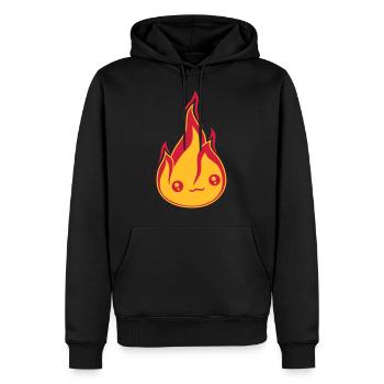 suess gesicht niedlich klein comic cartoon feuer f - Männer Premium Bio Hoodie - Schwarz - Vorne - Nico (187cm)