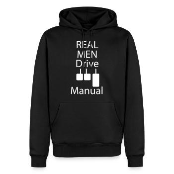 Circuit des amoureux de la voiture REAL MEN DRIVE Dare Car - Sweat à capuche Premium bio Homme - noir - Devant - Nico (187cm)
