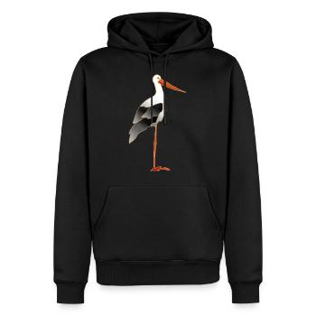 Stork - Men’s Premium Organic Hoodie - black - Front - Nico (187cm)