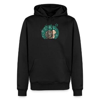 Schnecke mit Sternen - Männer Premium Bio Hoodie - Schwarz - Vorne - Nico (187cm)