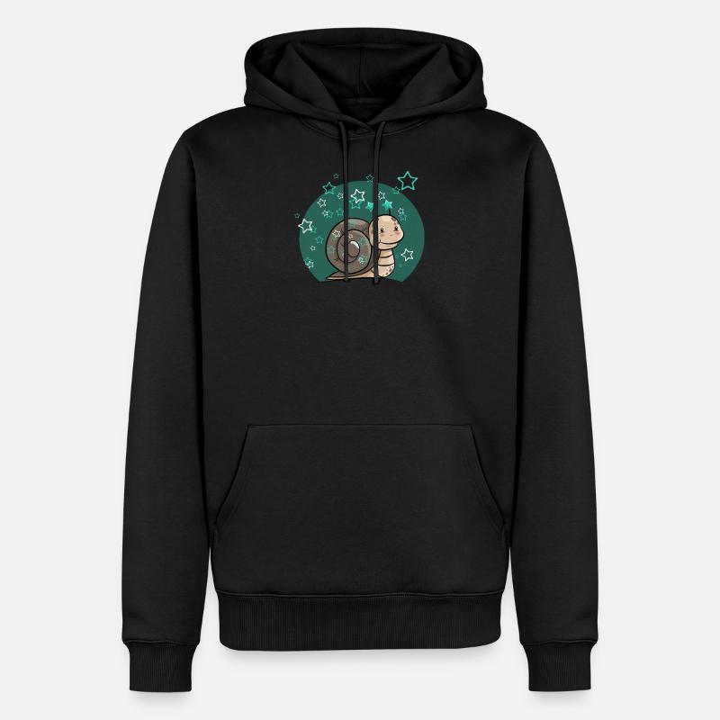 Schnecke mit Sternen - Männer Premium Bio Hoodie - Schwarz