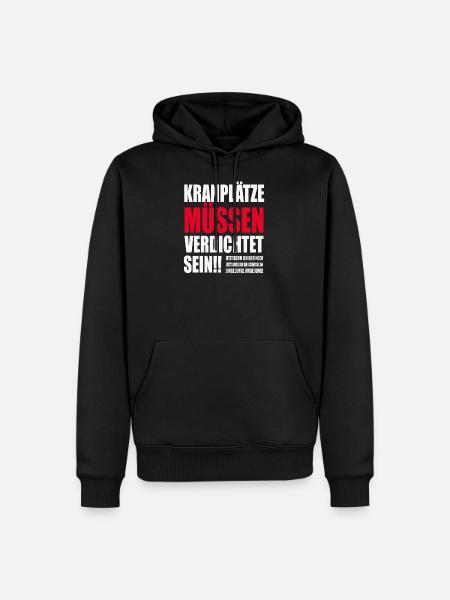 Kranplätze müssen verdichtet sein! - Männer Premium Bio Hoodie - Schwarz