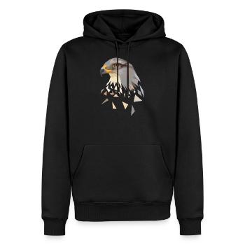 Eagle Geometric Low Poly Eagle's Head - Men’s Premium Organic Hoodie - black - Front - Nico (187cm)