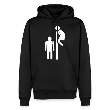 Idée cadeau toilette toilette - Sweat à capuche Premium bio Homme - noir - Devant - Nico (187cm)