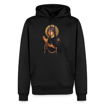 Ikone der Jungfrau Maria - Advocata Nostra - Männer Premium Bio Hoodie - Schwarz - Vorne - Nico (187cm)