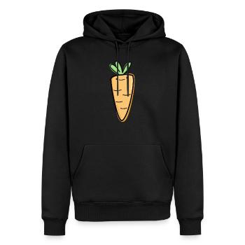 Carotte - Sweat à capuche Premium bio Homme - noir - Devant - Nico (187cm)