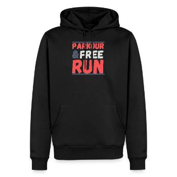 Parkour & FreeRun - Männer Premium Bio Hoodie - Schwarz - Vorne - Nico (187cm)
