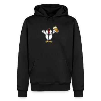 Nutztiere trinken Bier Kuhschwein Huhn und Bier - Männer Premium Bio Hoodie - Schwarz - Vorne - Nico (187cm)