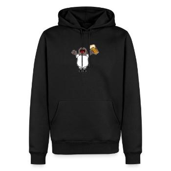 Nutztiere trinken Bier Kuhschwein Huhn und Bier - Männer Premium Bio Hoodie - Schwarz - Vorne - Nico (187cm)