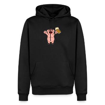 Nutztiere trinken Bier Kuhschwein Huhn und Bier - Männer Premium Bio Hoodie - Schwarz - Vorne - Nico (187cm)
