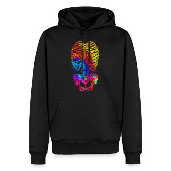 Swirly Skeleton - Men’s Premium Organic Hoodie - black - Front - Nico (187cm)