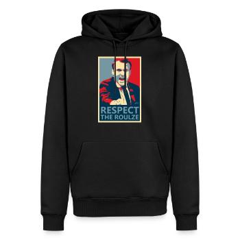 "Respect The Roulze !" - Sweat à capuche Premium bio Homme - noir - Devant - Nico (187cm)