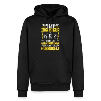 Elektroniker Elektriker Elektroinstallateur - Männer Premium Bio Hoodie - Schwarz - Vorne - Nico (187cm)