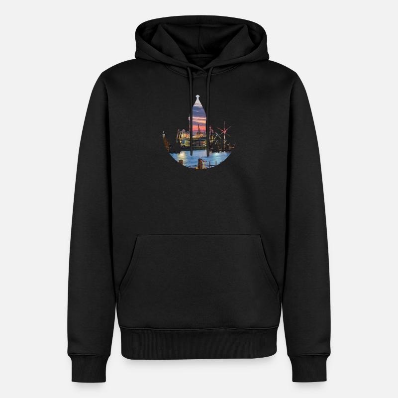 Hambourg - Sweat à capuche Premium bio Homme - noir